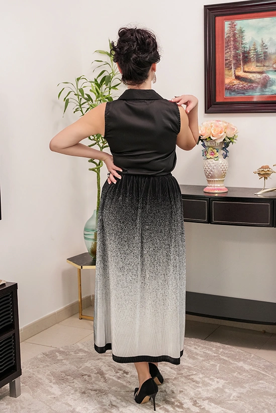 Black Velvet A-Line Dress Side